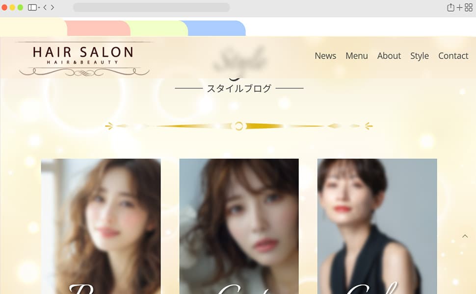 PC用ディスプレイのトップページ一部の画像